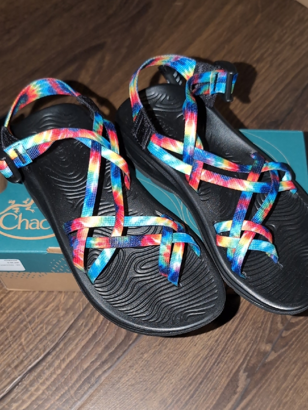 Chaco Zvolv X2 Rainbow Tie-Dye Strapped Sandals
